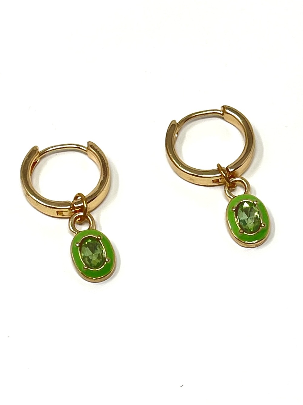 New Anthropologie Green Crystal Drop Dangle Earrings